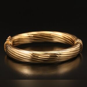 Veronese Italy 18k Gold Over Sterling Silver Bangle Bracelet